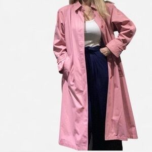 London Fog Pink Long Trench Coat